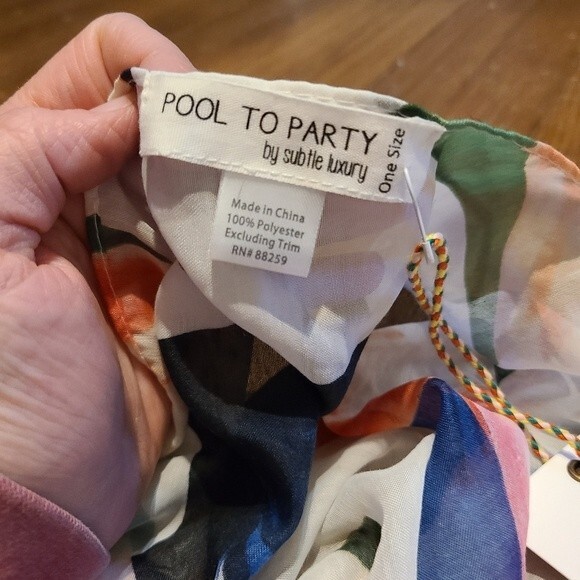 Subtle luxury pool to party multi wear sarong or swim cover up. OS - Picture 7 of 8